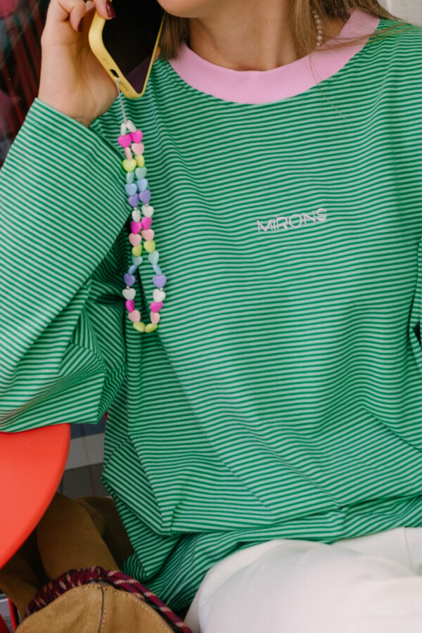 Longsleeve Green Stripe Pink