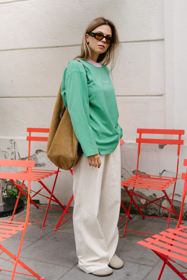 Longsleeve Green Stripe Pink