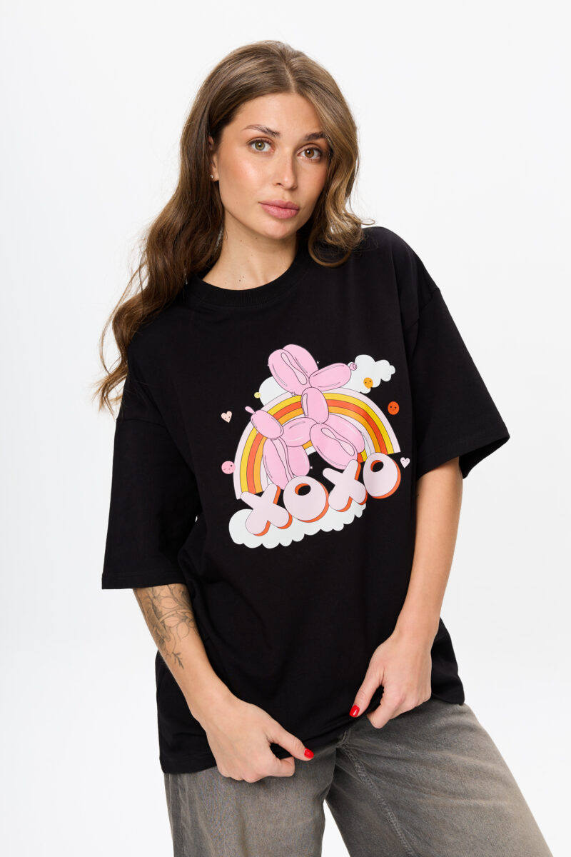 T-shirt black XOXO Dog