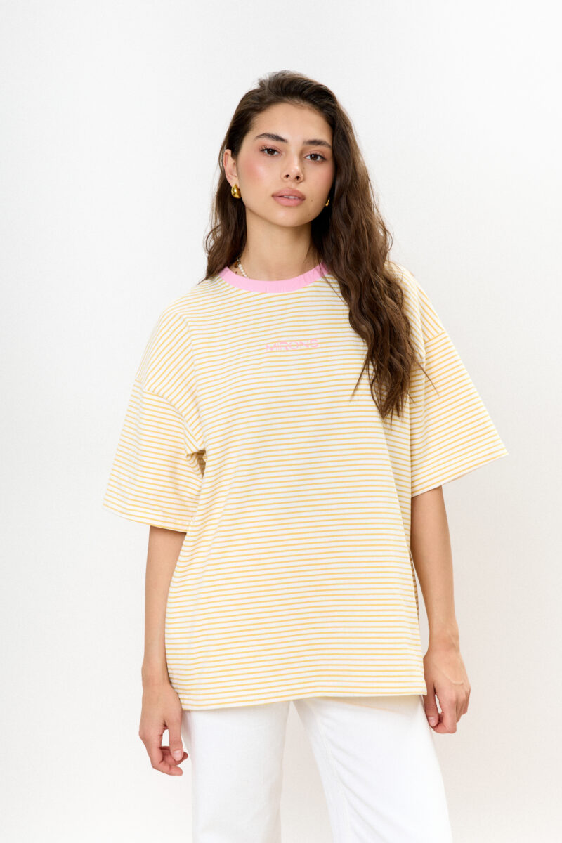 T-shirt Yellow Stripes Pink