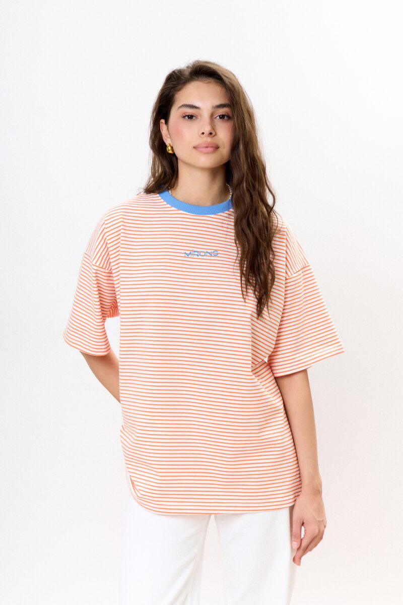T-shirt Orange Stripes Blue