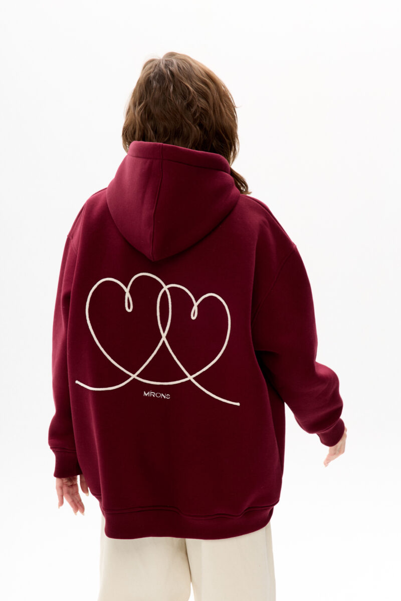 Hoodie Hearts Bordeaux
