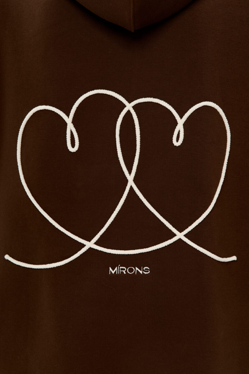 Hoodie Hearts Brown