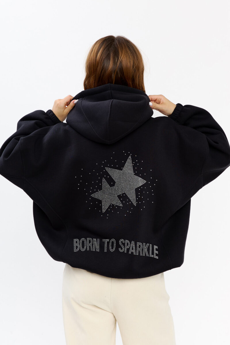 Hoodie 08. Black Born To sparkle