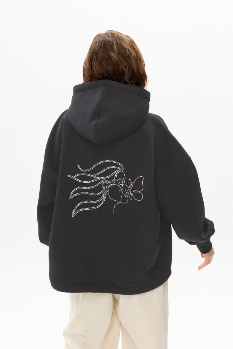 Hoodie Butterfly Sparkle Graphite