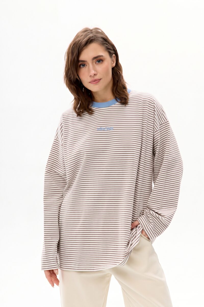 Longsleeve Brown Stripes Blue