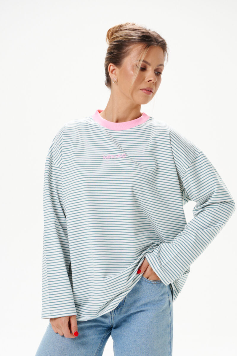 Longsleeve Grey Stripes Pink