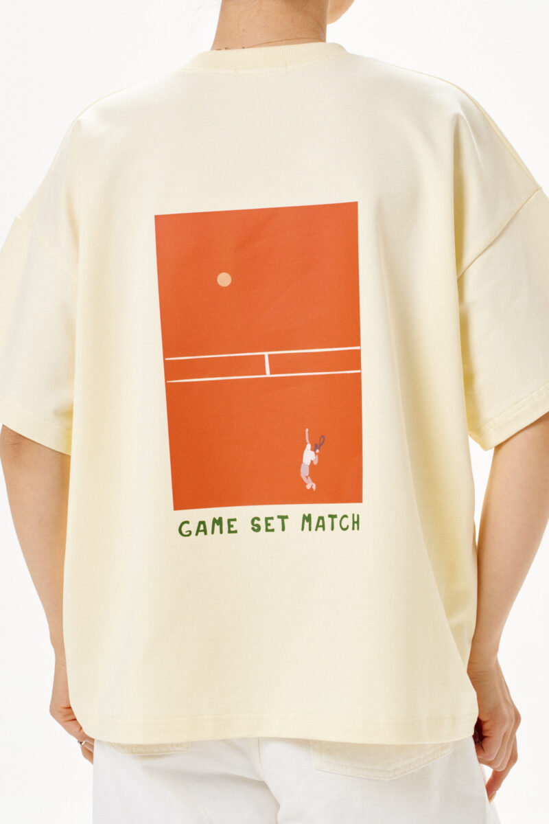 T-shirt 02. Ecru "Game Set Match"